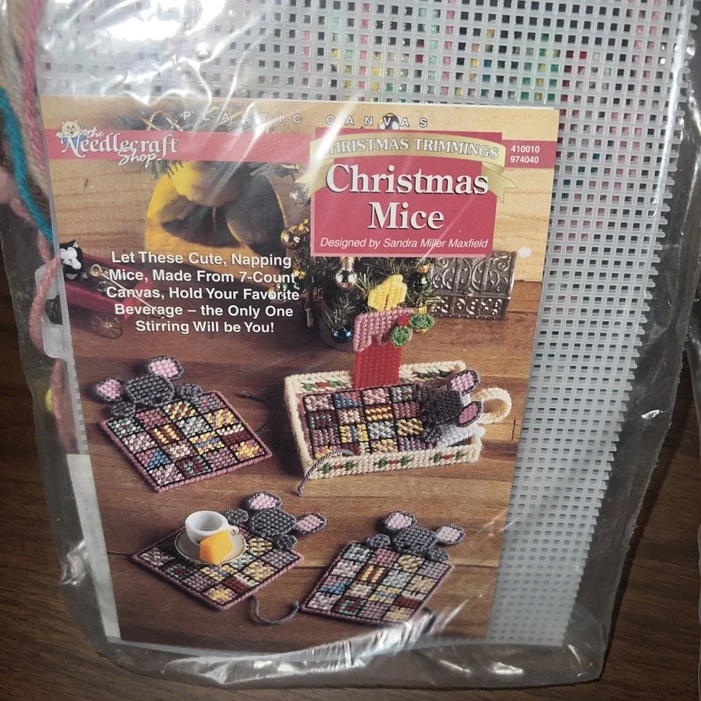 needlecraft shop plastic canvas KitsChristmas Mice And Stars Of Promise Lot Of 2